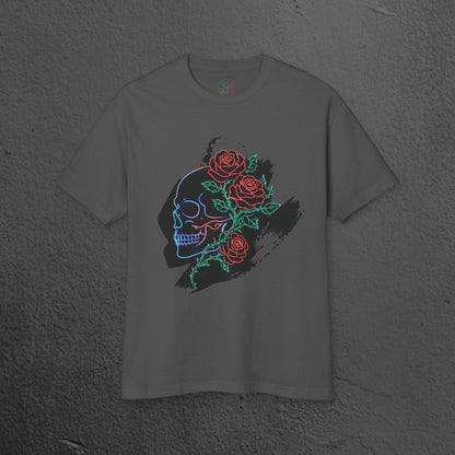 Skull & Roses Graphic Tee/ Gothic Floral Skull T‑Shirt Printify