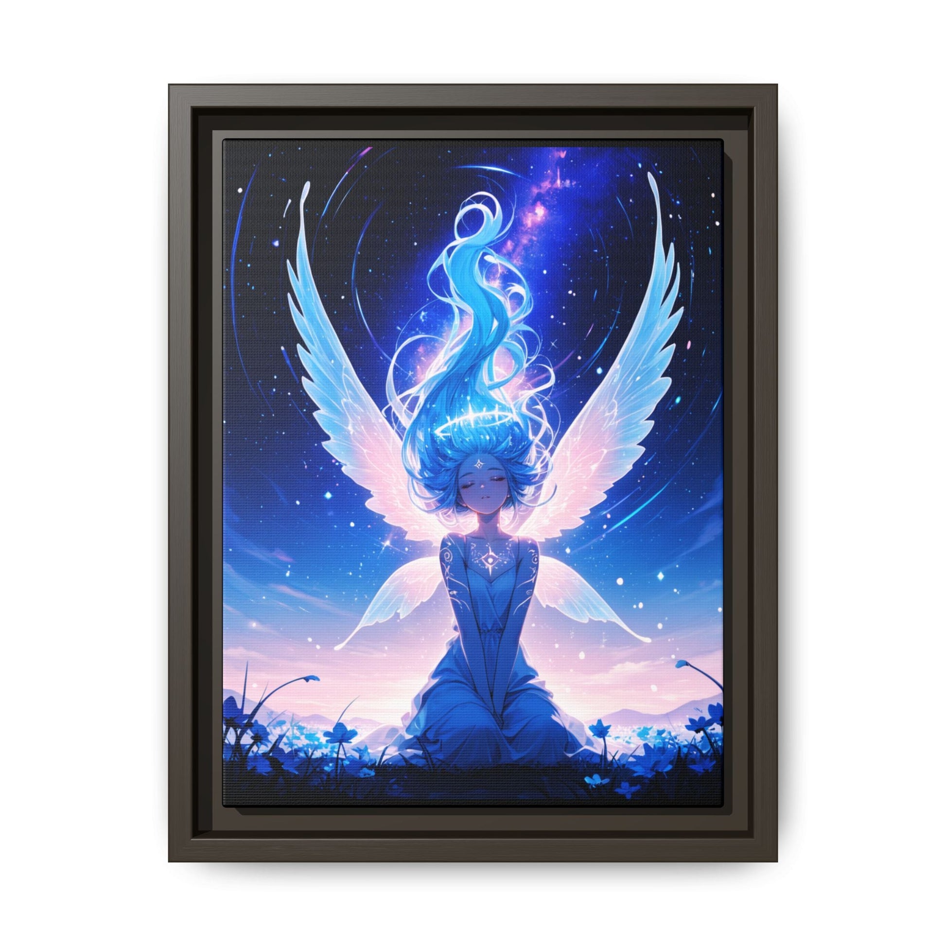 Blue Angel Fantasy Artwork framed canvas | Matte Canvas Printify