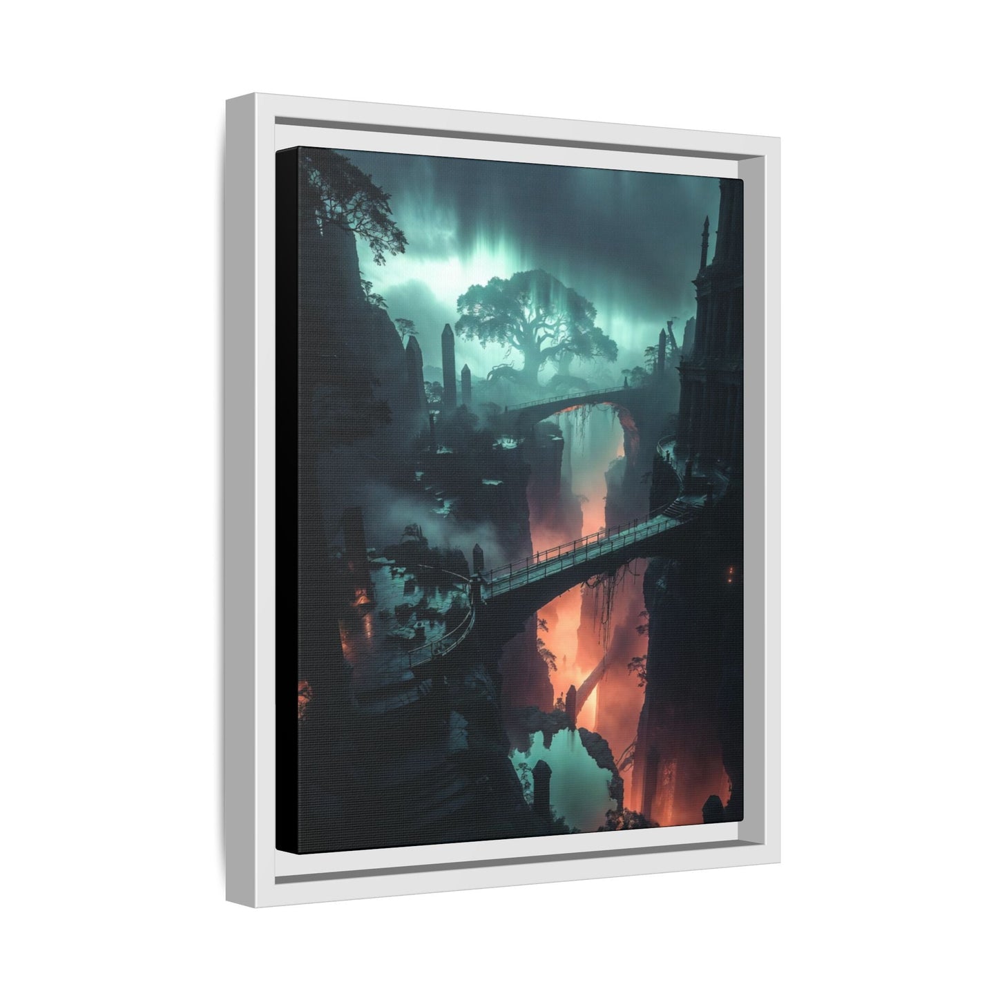 Mysterious Fantasy Canyon Matte Canvas Framed | Landscape Wall Art Printify