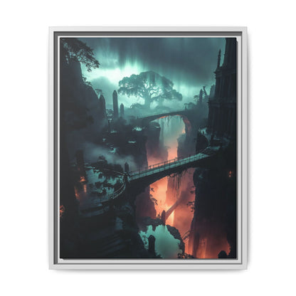 Mysterious Fantasy Canyon Matte Canvas Framed | Landscape Wall Art Printify