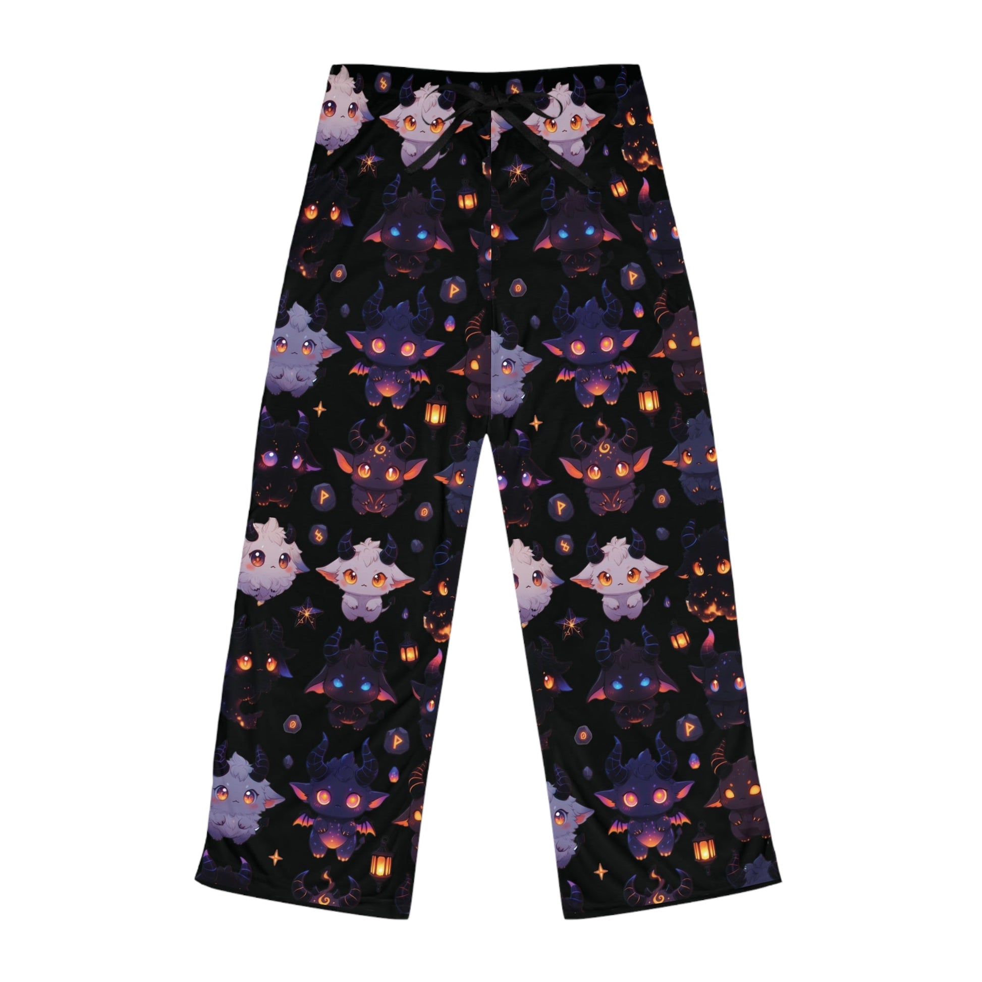 Spooky Kawaii Pajama Pants, Cute Spooky Critters All-Over-Print Sleepwear Printify
