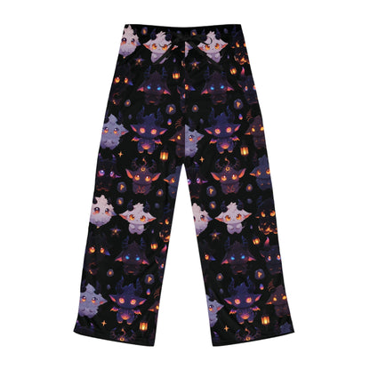 Spooky Kawaii Pajama Pants, Cute Spooky Critters All-Over-Print Sleepwear Printify