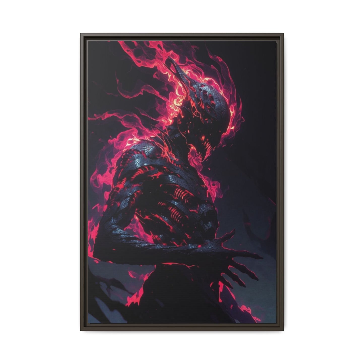 Flaming Shadow Creature Matte Canvas Printify