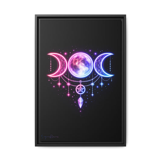 Triple Moon Framed Canvas