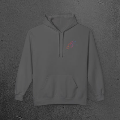 Neon Line Art, Rainbow Dragon Hoodie Printify