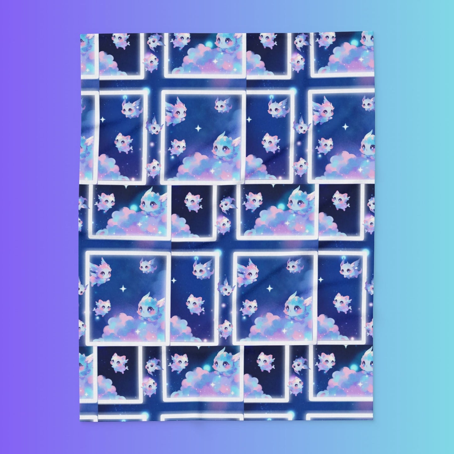 Cloud Kitty Sprites, Arctic Fleece Blanket Printify