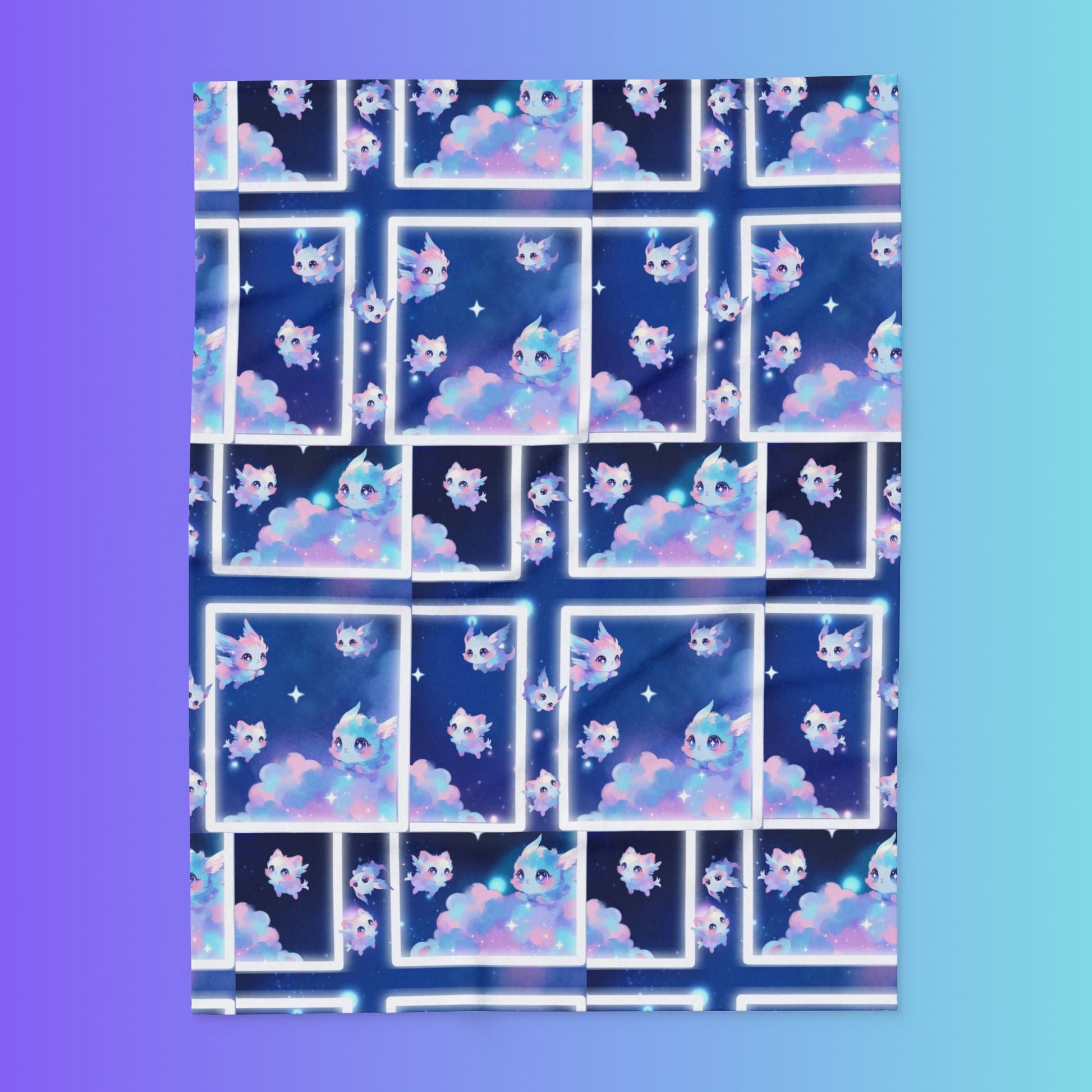 Cloud Kitty Sprites, Arctic Fleece Blanket Printify