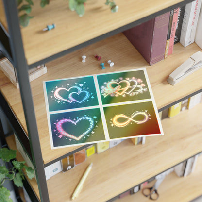 Neon Hearts Sticker Sheet Printify