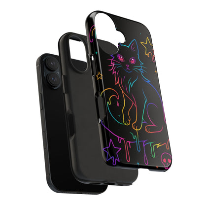 Neon Drip Cat Phone Case | Tough Phone Case | Samsung Galaxy S24 - S25 | iPhone 16 - 17 Printify