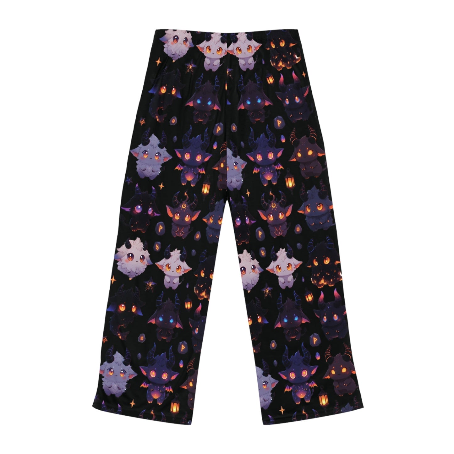Spooky Kawaii Pajama Pants, Cute Spooky Critters All-Over-Print Sleepwear Printify