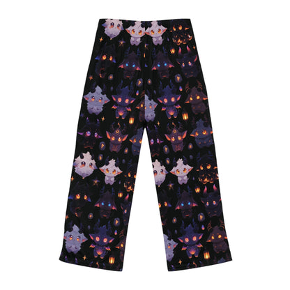 Spooky Kawaii Pajama Pants, Cute Spooky Critters All-Over-Print Sleepwear Printify