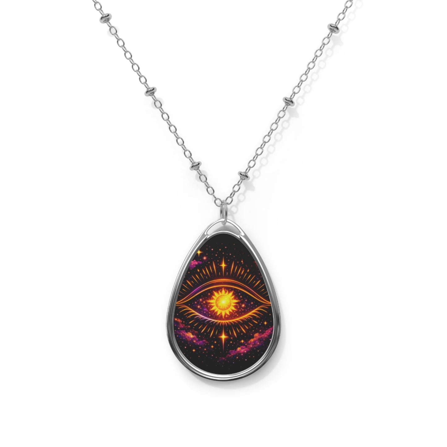 Infinite Sun Watcher Oval Necklace
