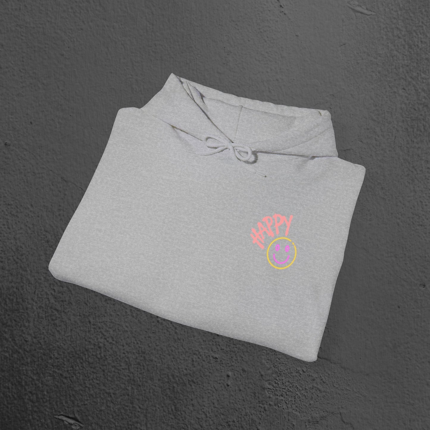 Neon Smiley Face Collage Hoodie Printify