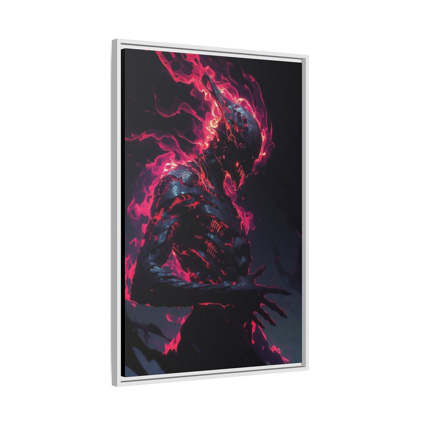 Flaming Shadow Creature Matte Canvas Printify