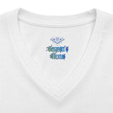 Crescent Moon & Lotus Graphic V-Neck Tee