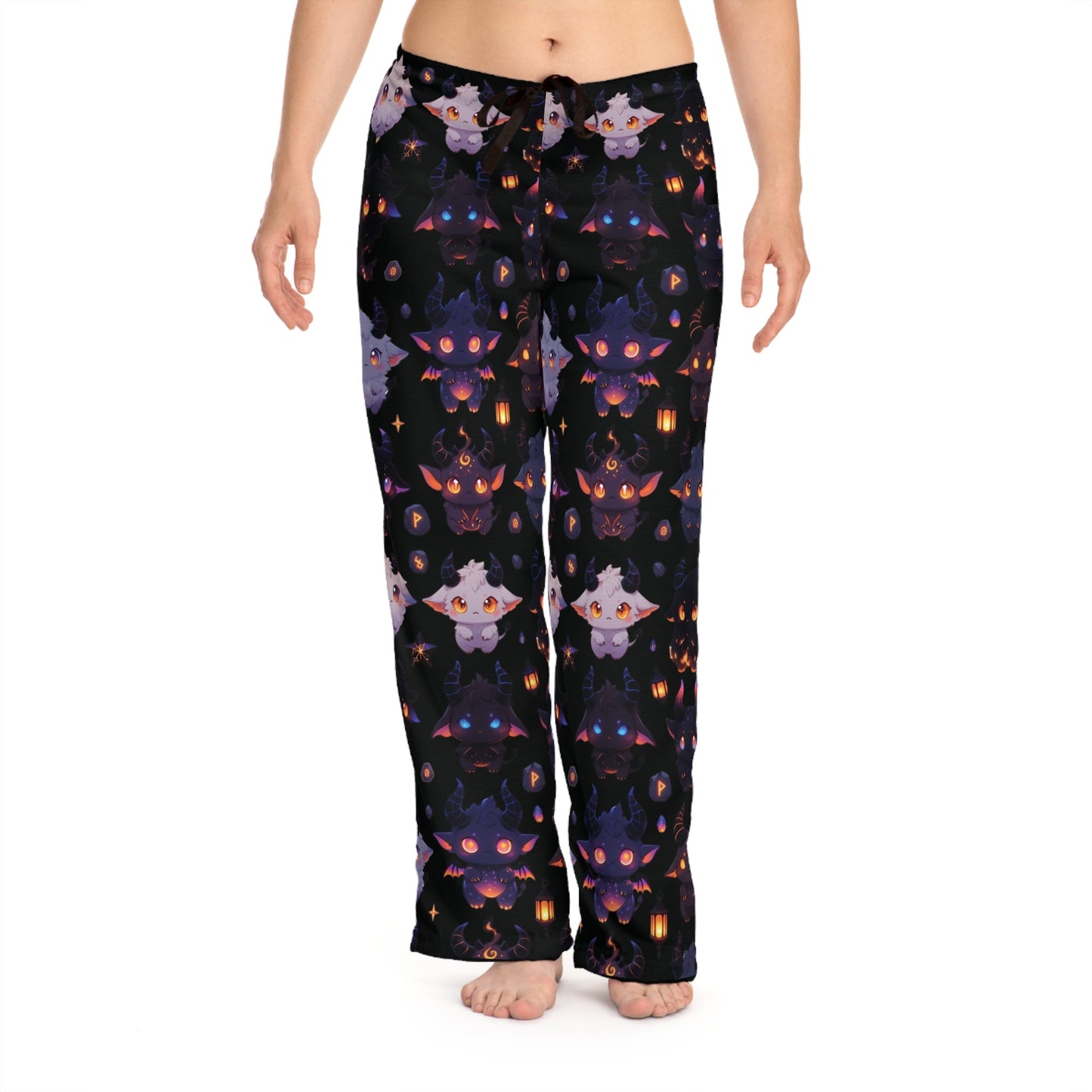 Spooky Kawaii Pajama Pants, Cute Spooky Critters All-Over-Print Sleepwear Printify