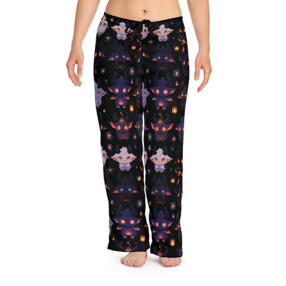 Spooky Kawaii Pajama Pants, Cute Spooky Critters All-Over-Print Sleepwear Printify