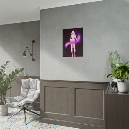 Magic Aura Poster — Pink Silhouette Fantasy Wall Art (Rolled Poster) Printify
