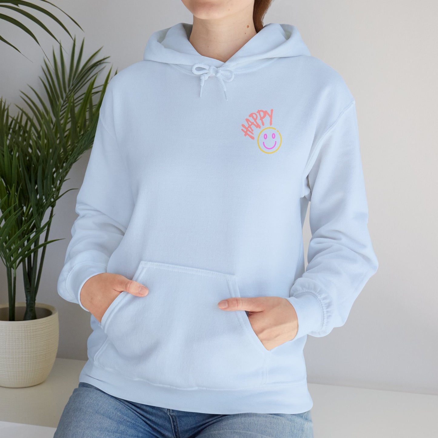 Neon Smiley Face Collage Hoodie Printify