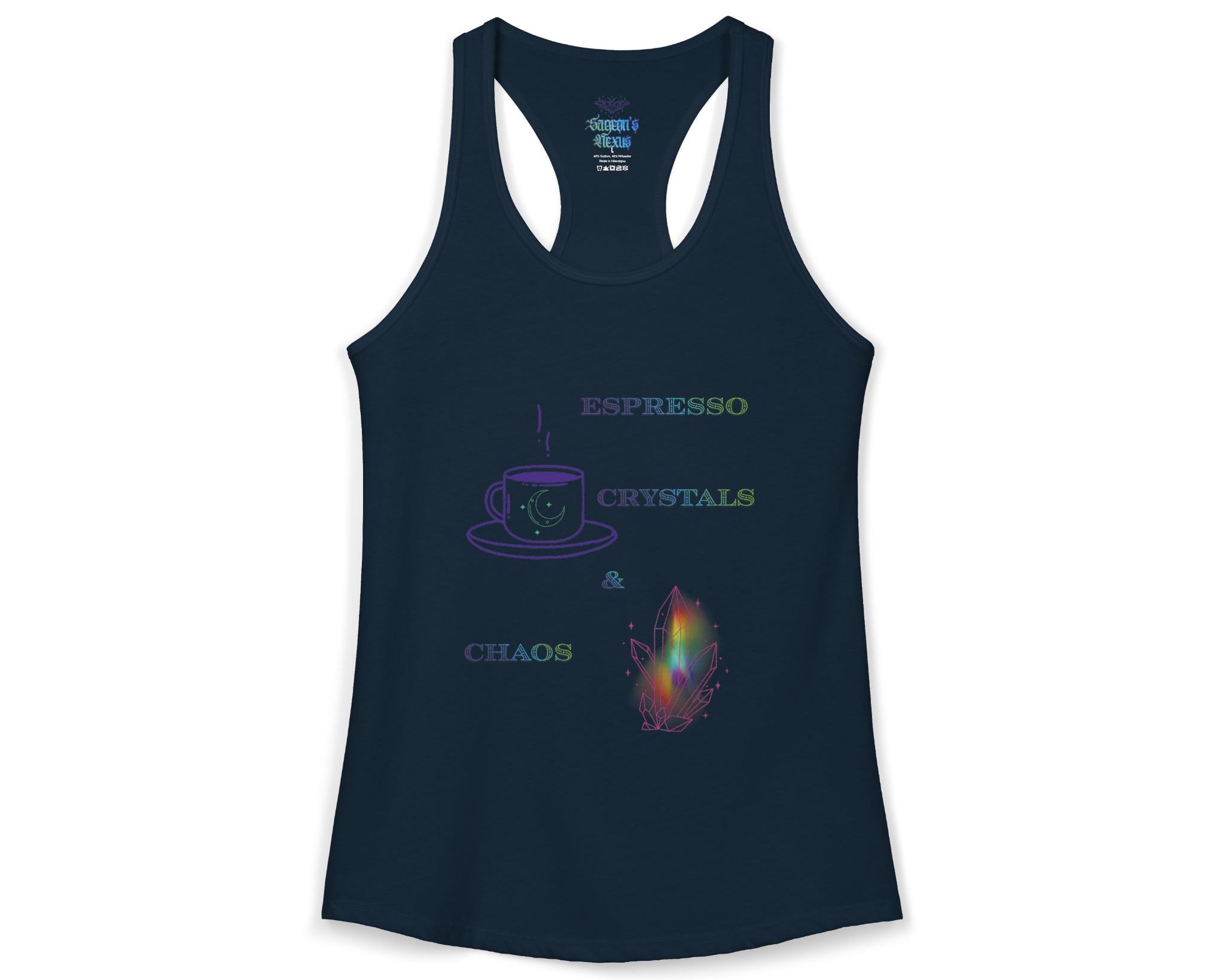 'Espresso, Crystal's and Chaos' Women's Ideal Racerback Tank