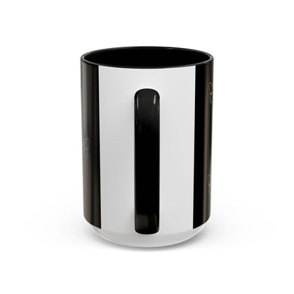 Rainbow Neon Butterfly Mug | Black Accent Coffee Mug Printify