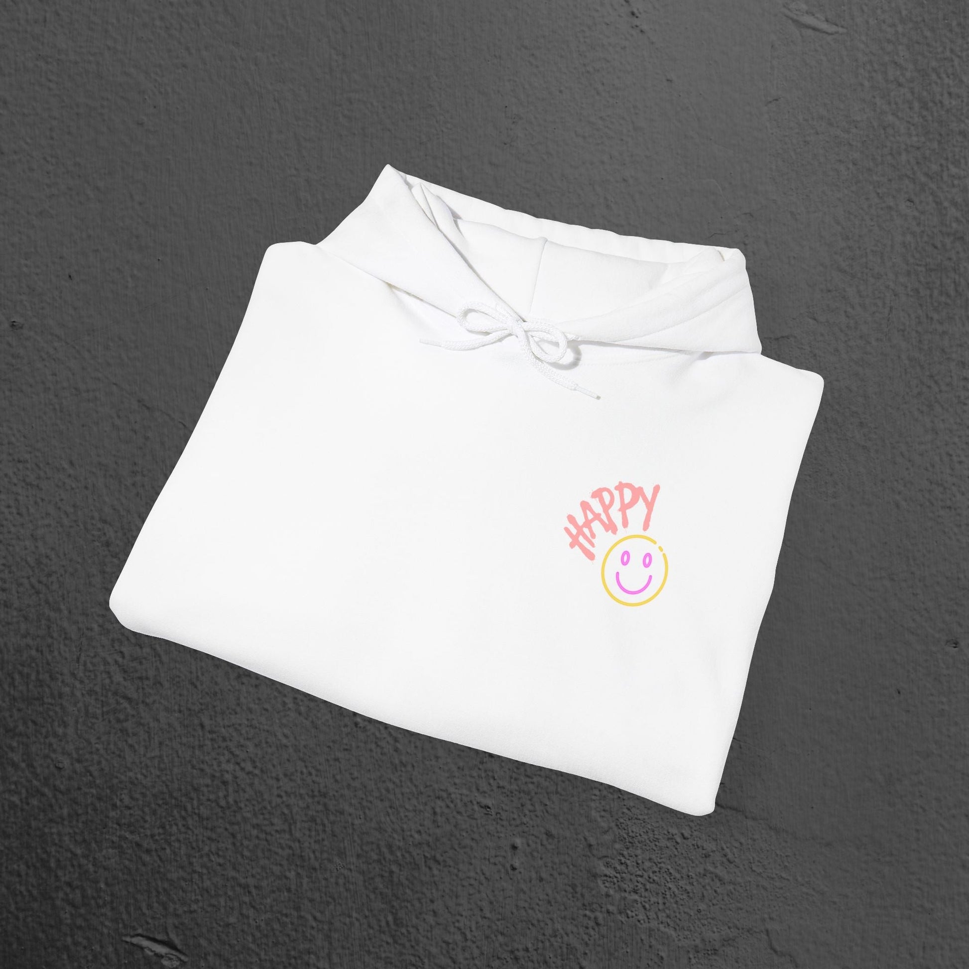 Neon Smiley Face Collage Hoodie Printify