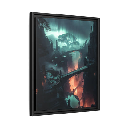 Mysterious Fantasy Canyon Matte Canvas Framed | Landscape Wall Art Printify