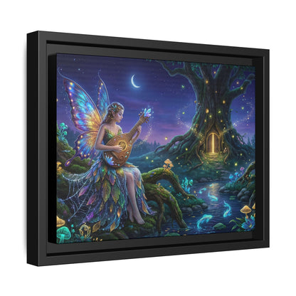 Fairy Musician Painting, Matte Canvas Framed Fantasy Wall Art Printify