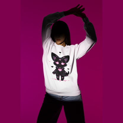 Cute Kawaii Black Cat Sweatshirt Graphic Crewneck Printify
