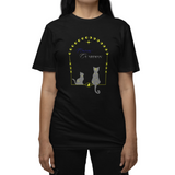 Cosmic Guardian T-Shirt — Mystical Cat Moon Phase Tee