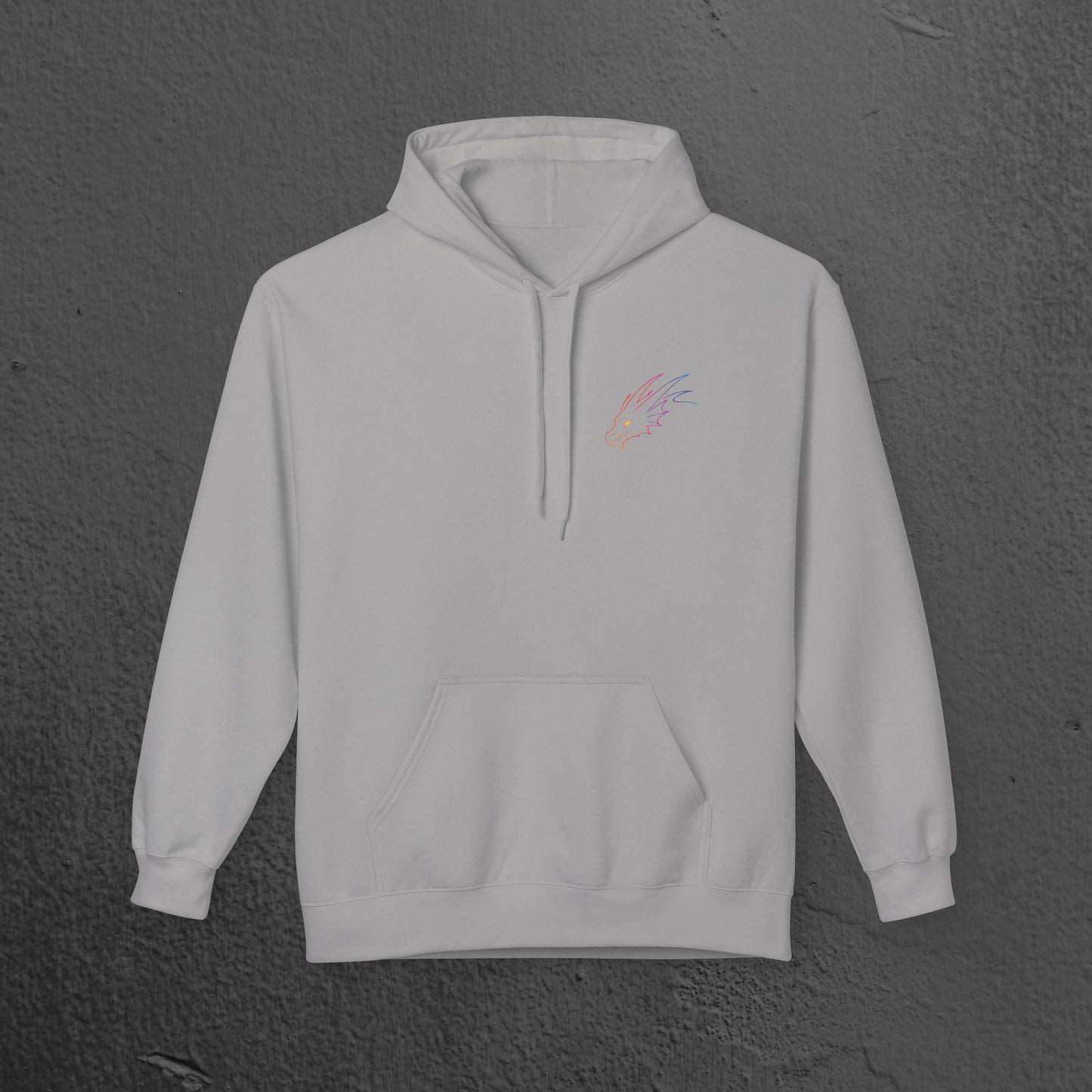 Neon Line Art, Rainbow Dragon Hoodie Printify