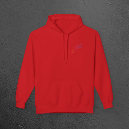 Neon Line Art, Rainbow Dragon Hoodie Printify