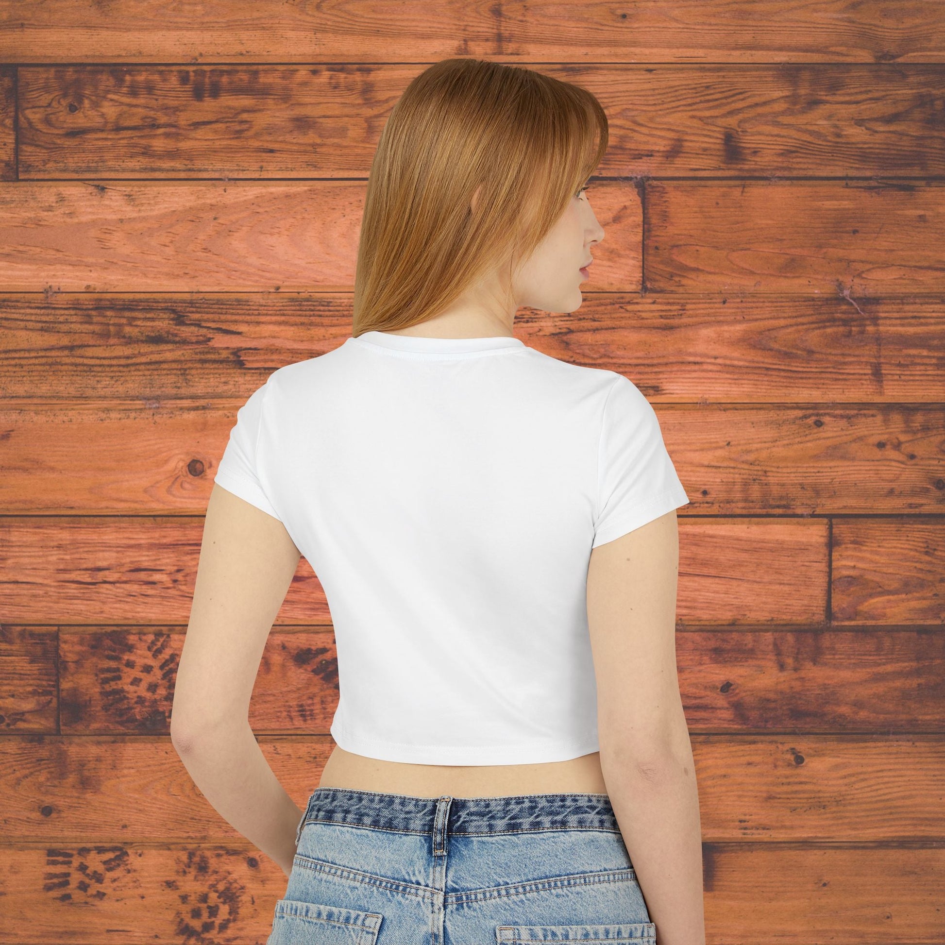 Neon Aerialist Dancer Crop Tee | Pink Purple Vaporwave Printify