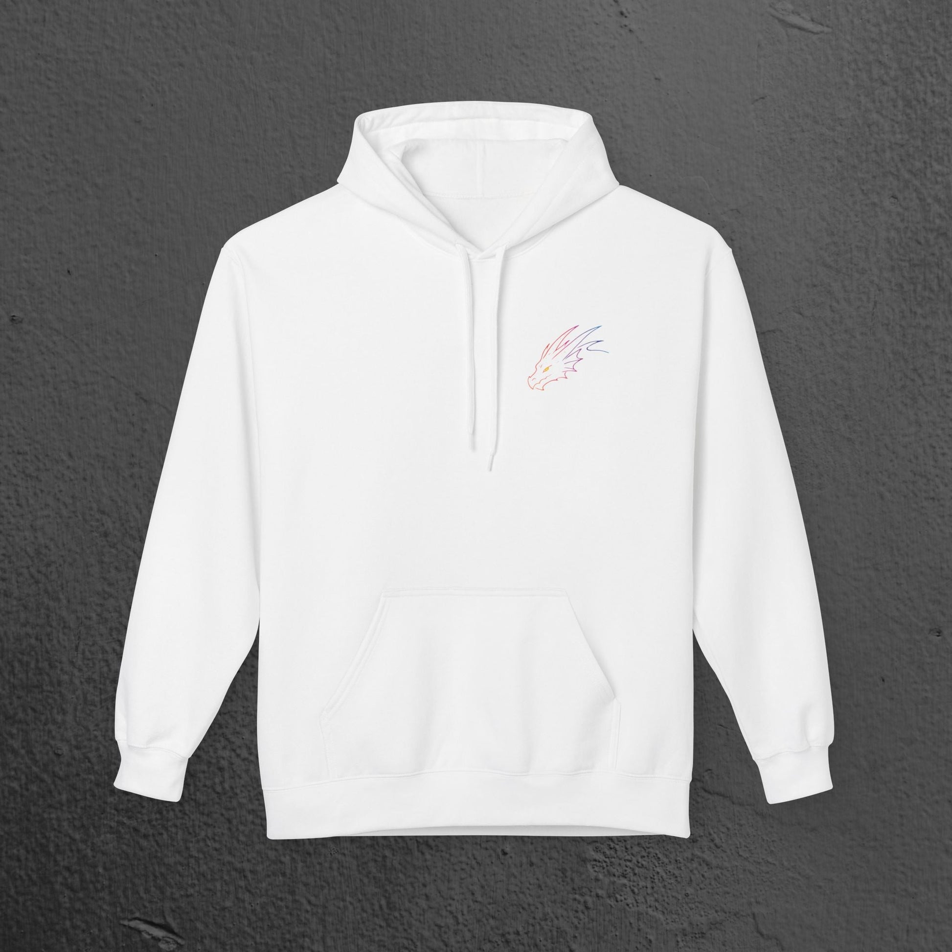 Neon Line Art, Rainbow Dragon Hoodie Printify