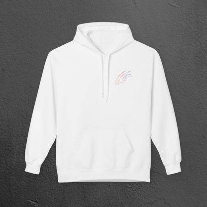 Neon Line Art, Rainbow Dragon Hoodie Printify