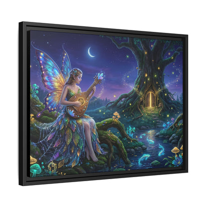Fairy Musician Painting, Matte Canvas Framed Fantasy Wall Art Printify