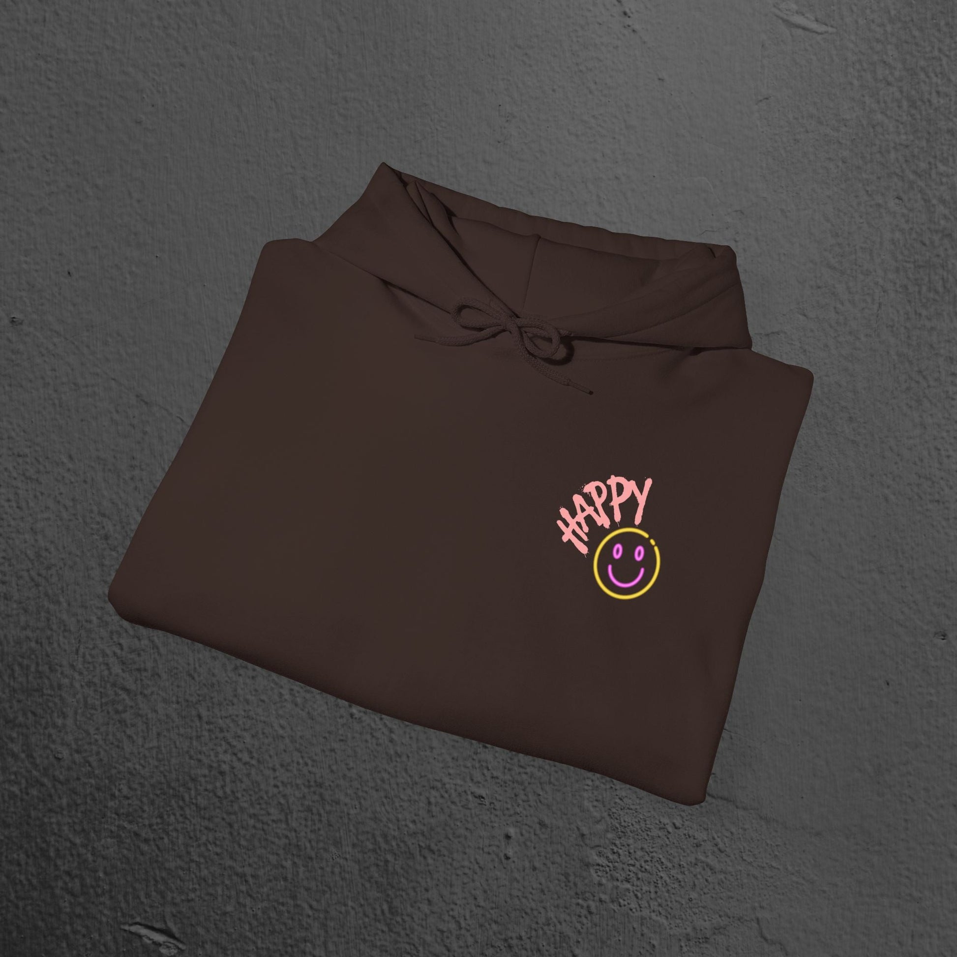 Neon Smiley Face Collage Hoodie Printify