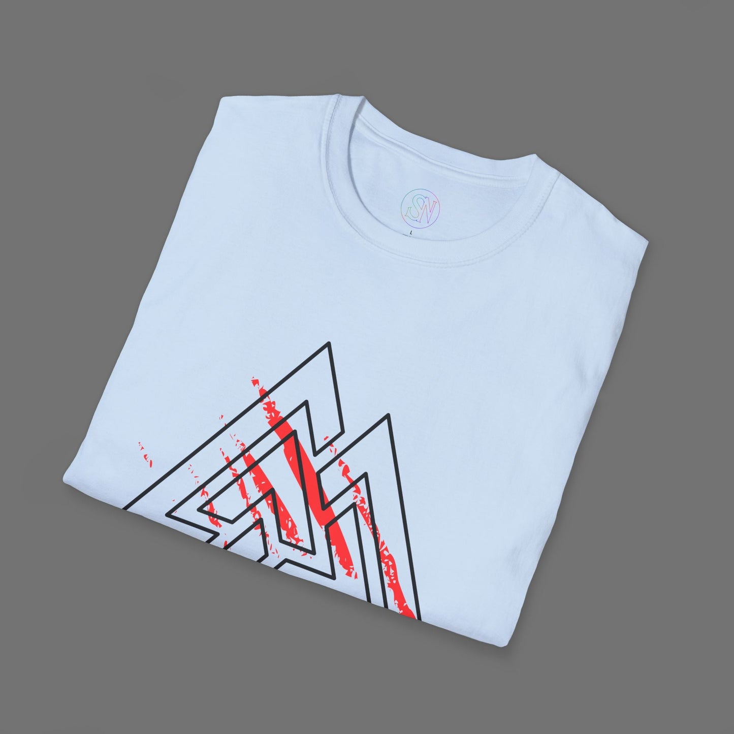 Valknut Rune T-Shirt, Distressed Norse Symbol Tee Printify