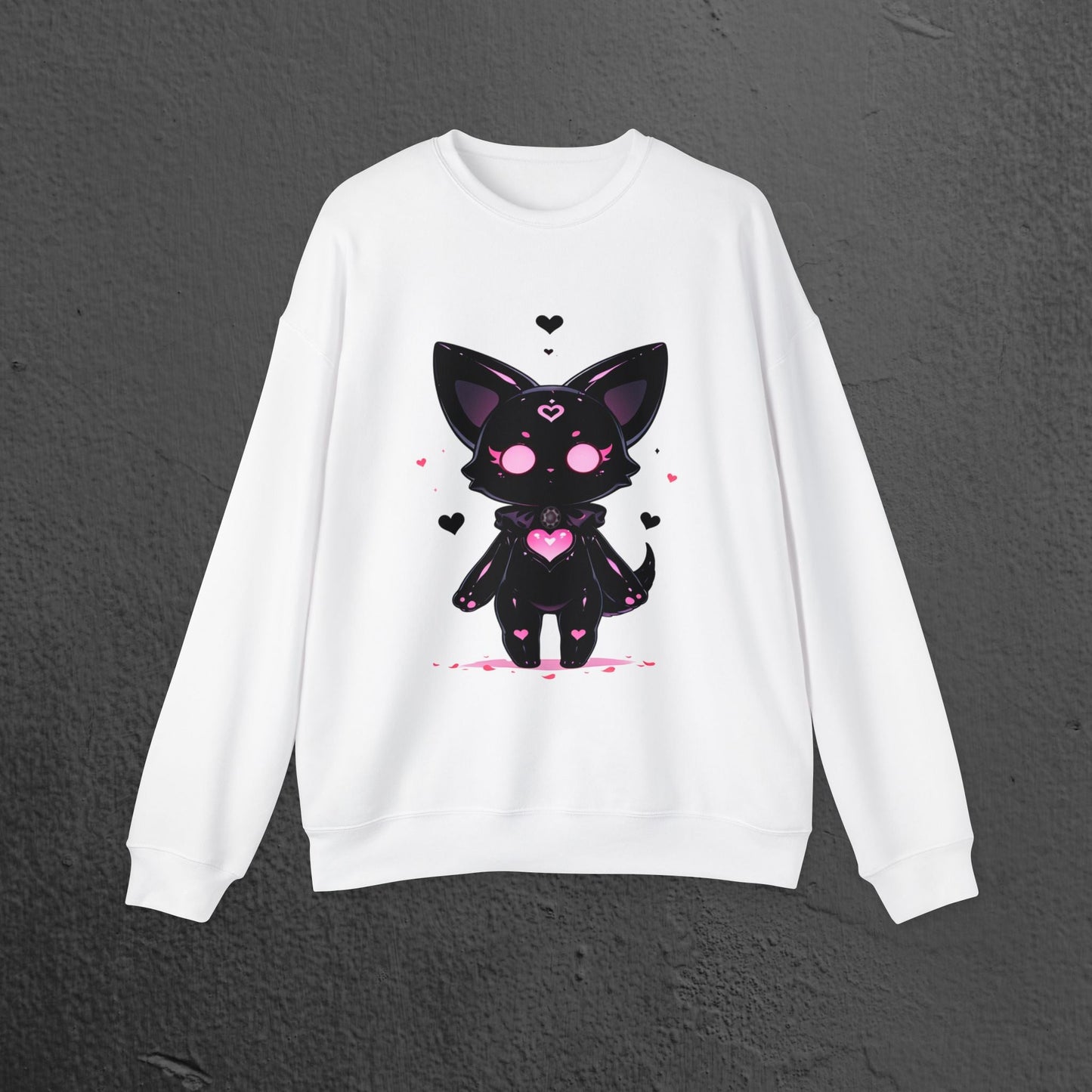Cute Kawaii Black Cat Sweatshirt Graphic Crewneck Printify
