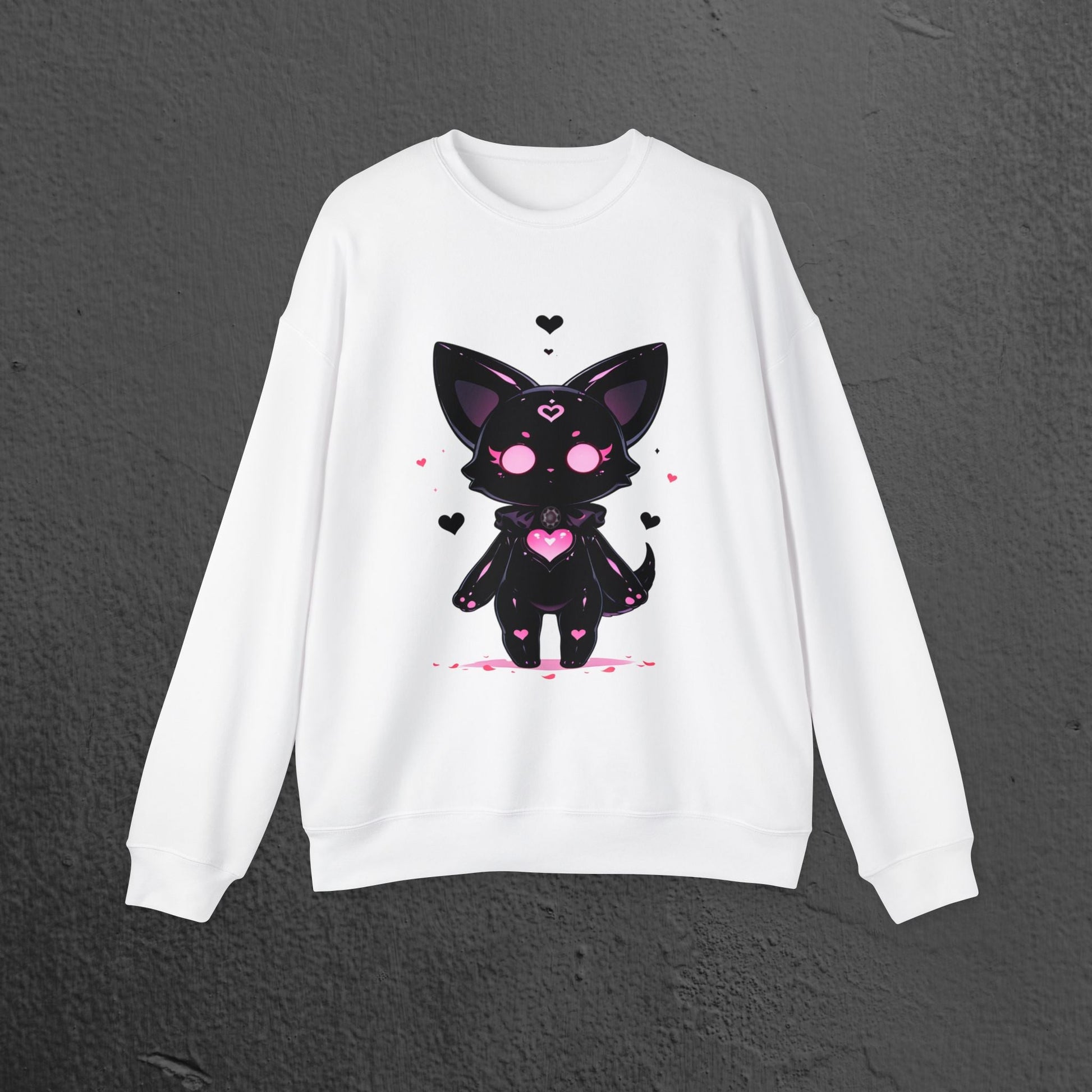 Cute Kawaii Black Cat Sweatshirt Graphic Crewneck Printify