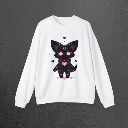 Cute Kawaii Black Cat Sweatshirt Graphic Crewneck Printify