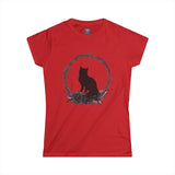 Floral Portal Black Cat Short Sleeve Women's Tee