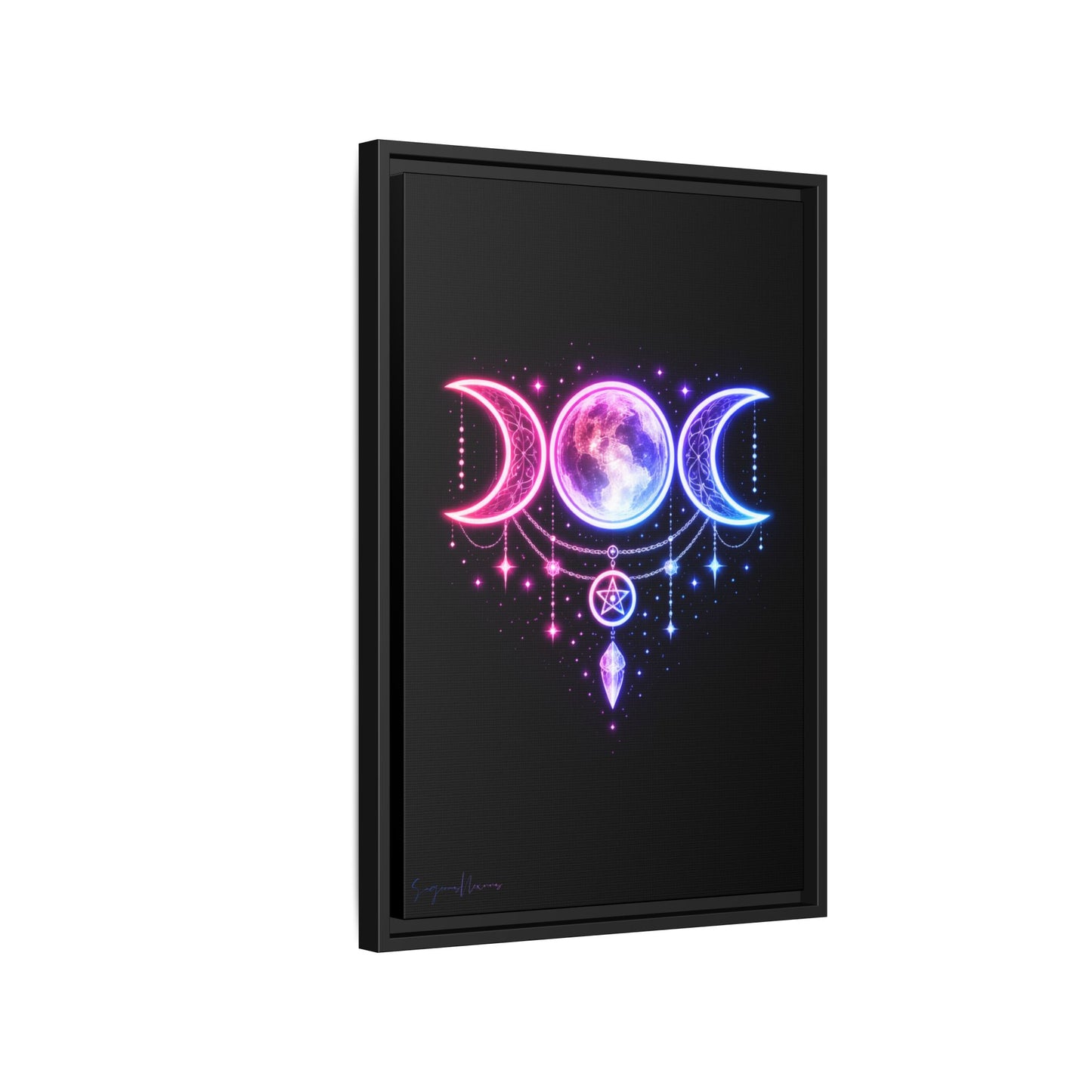Triple Moon Framed Canvas