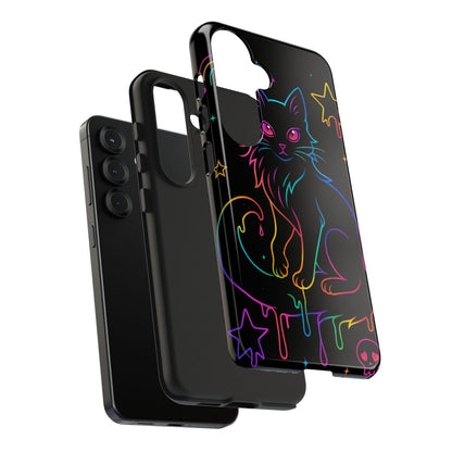 Neon Drip Cat Phone Case | Tough Phone Case | Samsung Galaxy S24 - S25 | iPhone 16 - 17 Printify