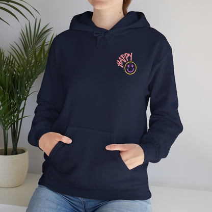 Neon Smiley Face Collage Hoodie Printify