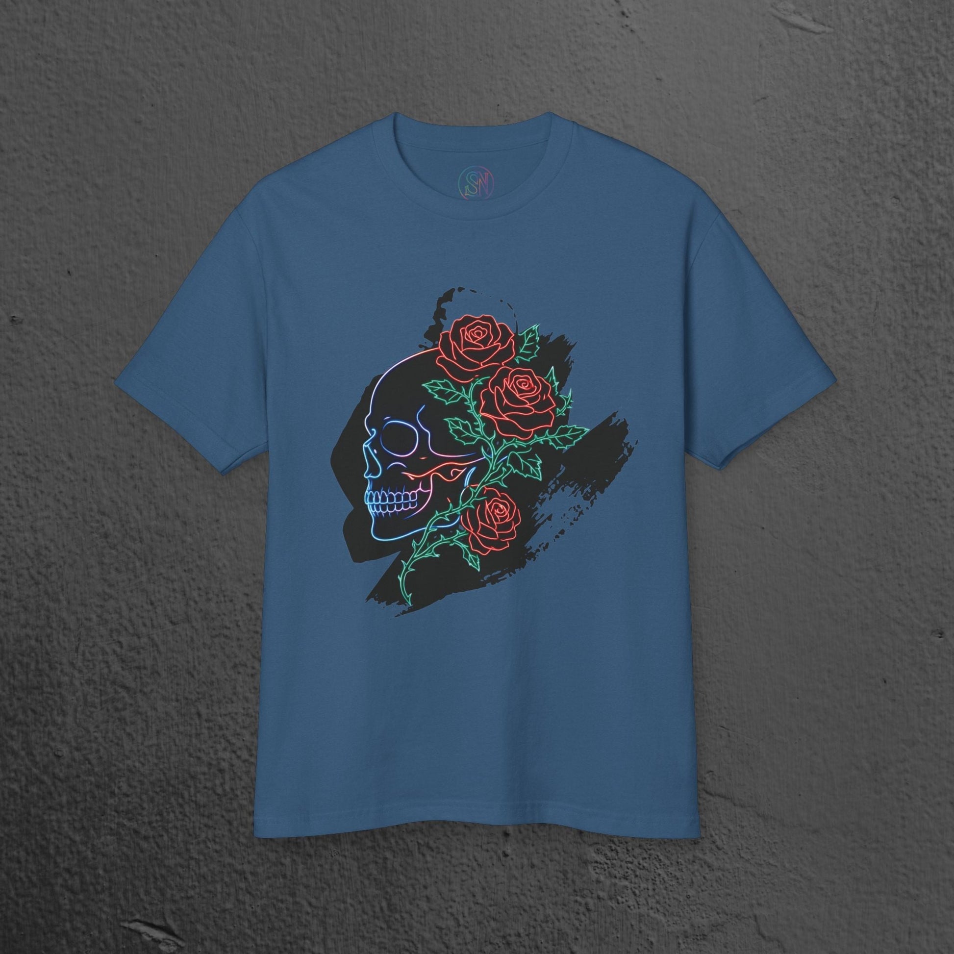 Skull & Roses Graphic Tee/ Gothic Floral Skull T‑Shirt Printify