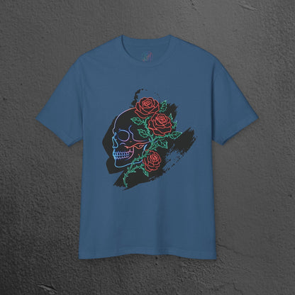 Skull & Roses Graphic Tee/ Gothic Floral Skull T‑Shirt Printify