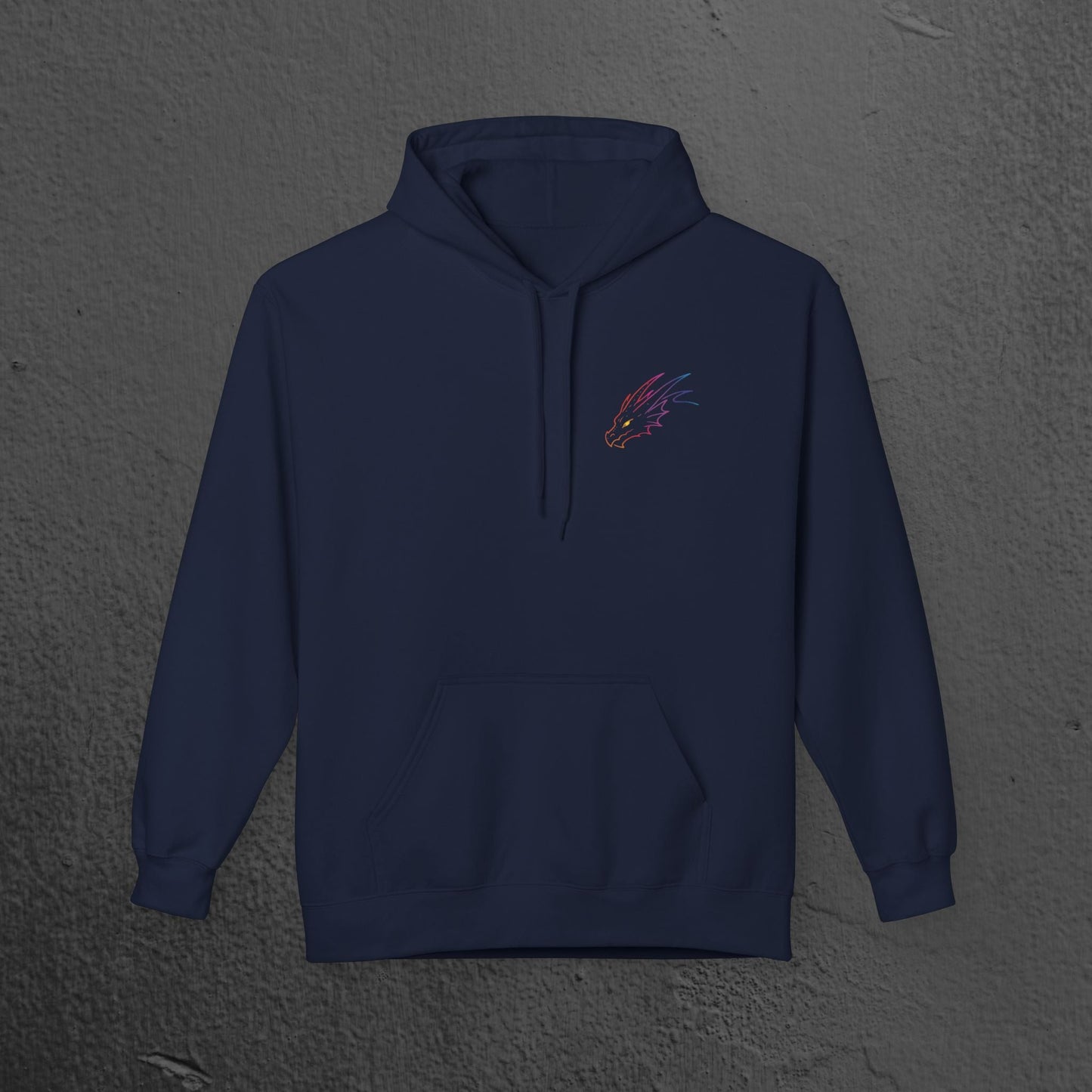 Neon Line Art, Rainbow Dragon Hoodie Printify