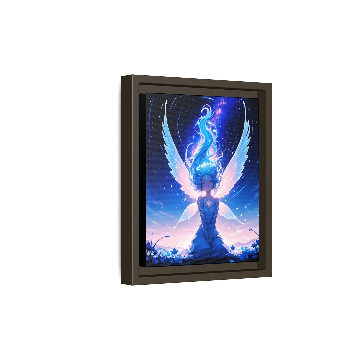 Blue Angel Fantasy Artwork framed canvas | Matte Canvas Printify
