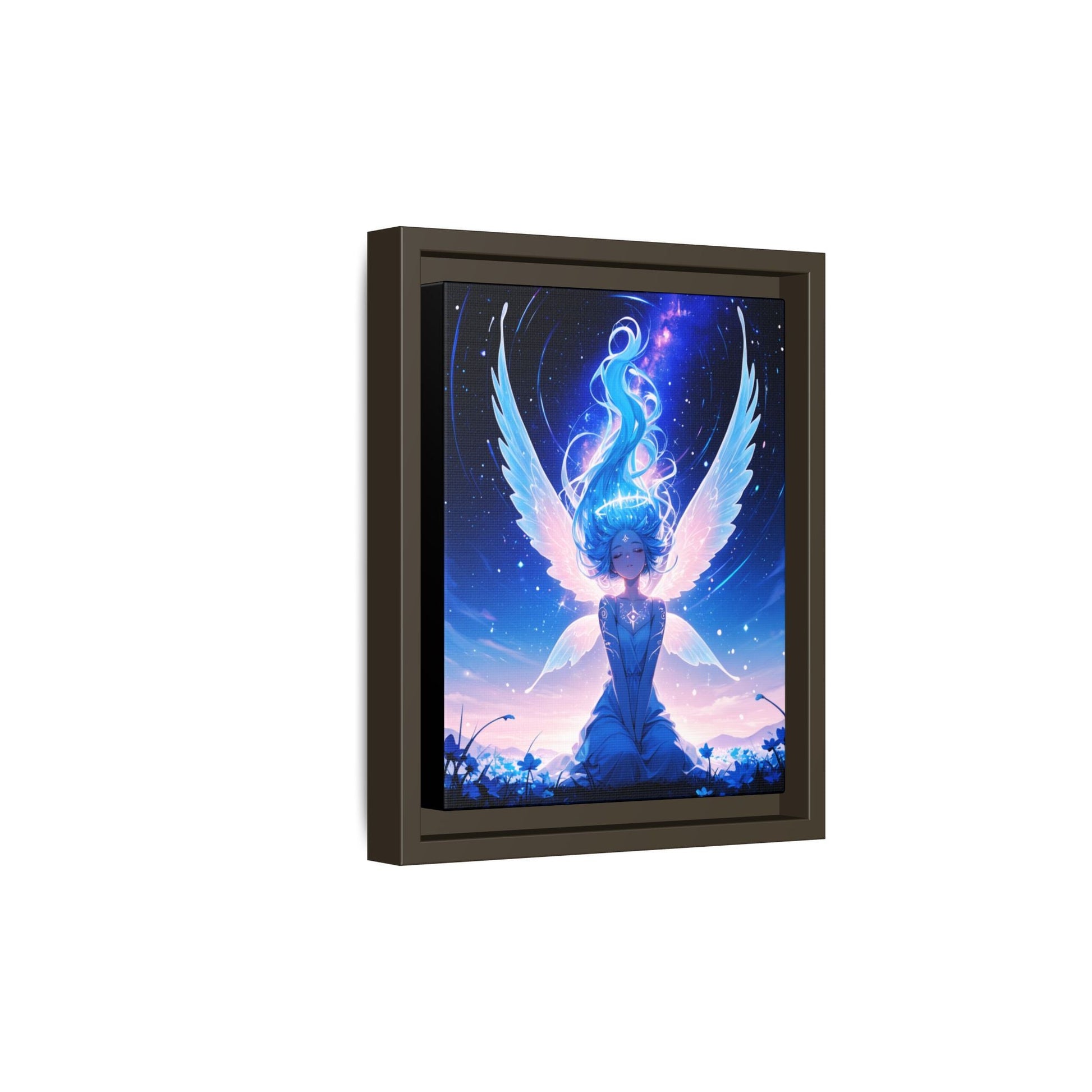 Blue Angel Fantasy Artwork framed canvas | Matte Canvas Printify